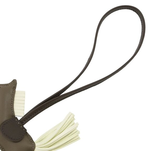 HERMES Rodeo Size PM Lambskin Etoupe/Jaune Milton/Rouge Sellier - Picture 4 of 4